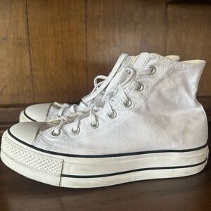 White High-Top Canvas Sneakers